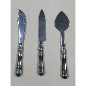 Southern Living 3 Pc Stainless Steel Cheese Knife Serving Knife Set Ornate